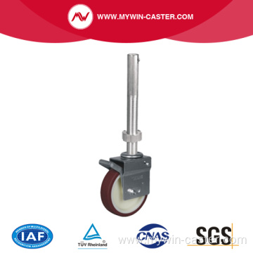 Threaded Stem Scaffolding Caster with Red PU